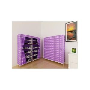 Armoire à Chaussures 2 Battants Avec Housse - Violet