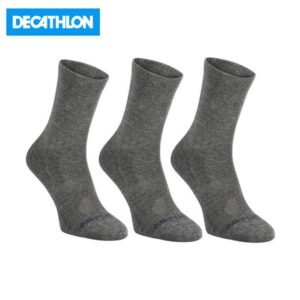 ARTENGO by decathlon CHAUSSETTES DE SPORT HAUTES RS 160 GRIS LOT DE 3