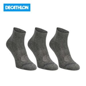 ARTENGO by decathlon LOT DE 3 CHAUSSETTES DE SPORT MI-HAUTES ARTENGO RS 160 GRIS FONCE