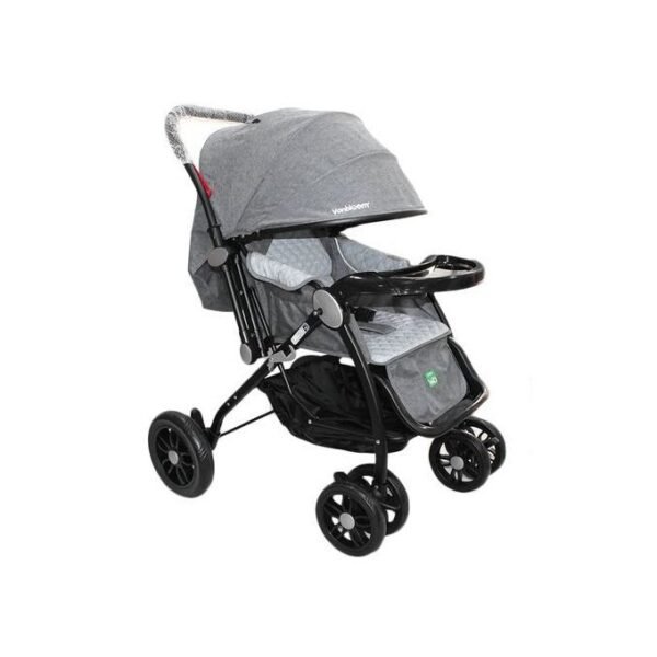 Baby Poussette Bébé Avec Table Repas, Porte Bagage, Capot Parasoleil + Moustiquaire - Gris