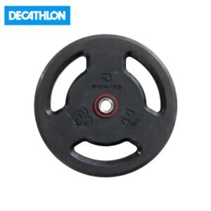 DOMYOS by decathlon DISQUE RUBBER 20 KGSDISQUE MUSCULATION AVEC POIGNÉES 28 MM CAOUTCHOUC 20 KG