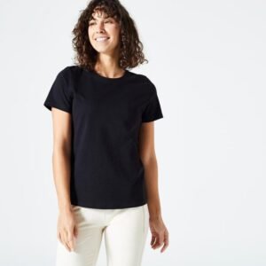 DOMYOS by decathlon T-shirt Fitness Femme - 500 Essentials Noir