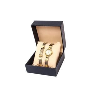 Ensemble Montre Et Bracelet Femme + Coffret - Or