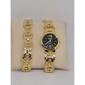 Ensemble Montre R + Bracelet Femme - Or