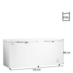 Hisense Congélateur Horizontal - 2 Portes - 520l - Argent - Garantie 12 Mois