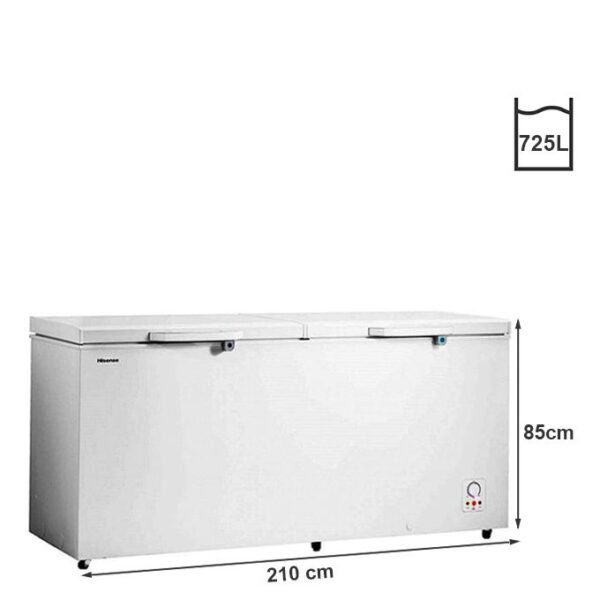 Hisense Congélateur Horizontal - 2 Portes Avec Serrure - 725L- Blanc