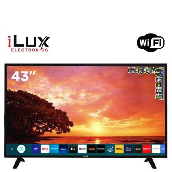 Ilux ILTV43S - Smart TV - 43" Full HD - Wifi - Noir - Garantie 6 Mois