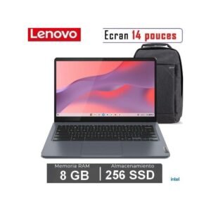 Lenovo - DUALCORE - ECRAN 14 "- SLIM - 8 GB / 256 GB SSD - GRIS - WINDOWS 11 - SAC OFFERT - GARANTIE 1 AN