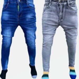 Lot De 2 Pantalon Jeans Homme Gris-Bleu