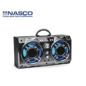 Nasco Enceinte Bluetooth - 60W - Port USB et Carte SD / Radio Fm/ - Karaoké - Noir