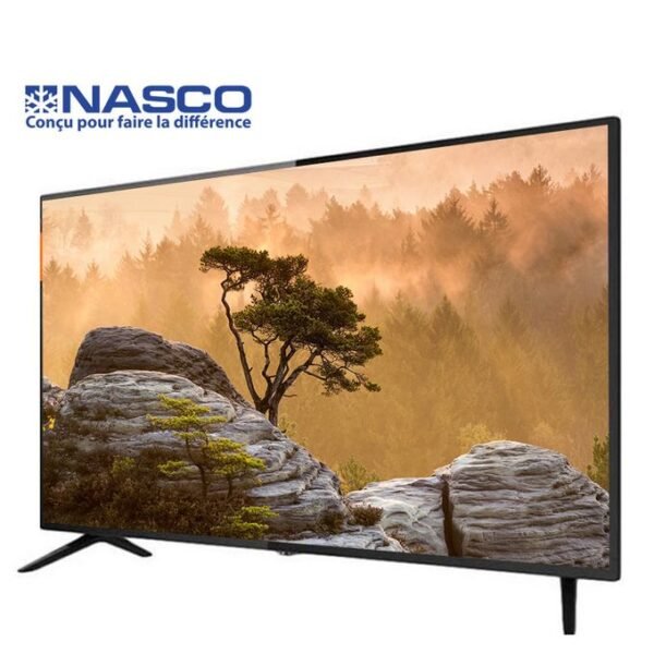 Nasco TV LED Slim 32" - Décodeur Intégré - HD - Régulateur de tension - HDMI - USB - VGA - Noir - Garantie 12 Mois