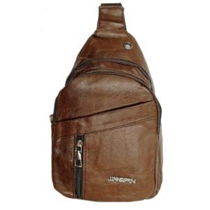 Sac A Bandoulière En Cuir Simili，Sac De Poitrine Pour Hommes, Marron