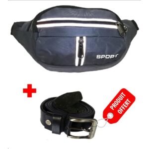 Sac Banane Homme 3 En 1, Sacoche Multifonction + Ceinture Offerte -SAC-BG- Gris