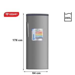 SMART TECHNOLOGY Congélateur Vertical STCD-325 - 280 L - 6 Tiroirs-Gris/Noir - Garantie 12 Mois