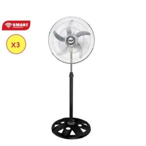 SMART TECHNOLOGY Ventilateur 3 Pcs - Double Hélices18" -STV-1801C - Noir - 1 Mois De Garantie